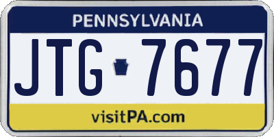 PA license plate JTG7677