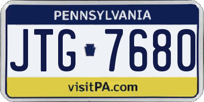 PA license plate JTG7680