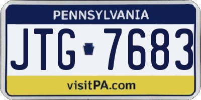 PA license plate JTG7683
