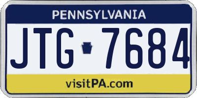 PA license plate JTG7684