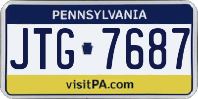 PA license plate JTG7687