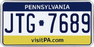 PA license plate JTG7689