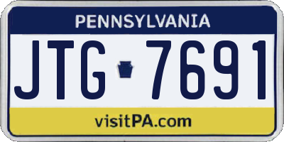 PA license plate JTG7691