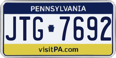 PA license plate JTG7692
