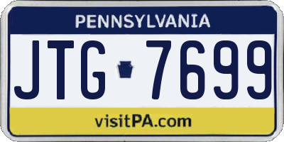 PA license plate JTG7699