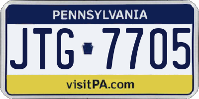 PA license plate JTG7705