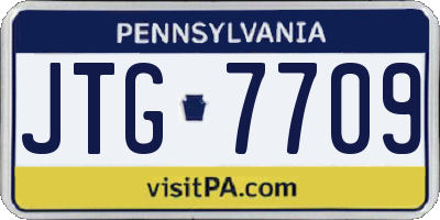 PA license plate JTG7709