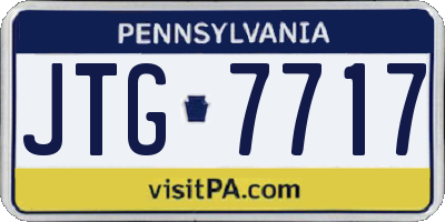 PA license plate JTG7717