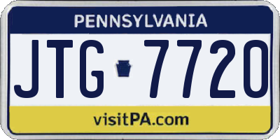 PA license plate JTG7720