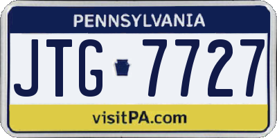 PA license plate JTG7727