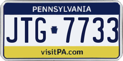 PA license plate JTG7733