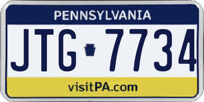 PA license plate JTG7734