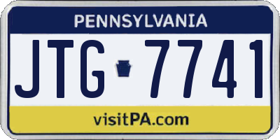 PA license plate JTG7741
