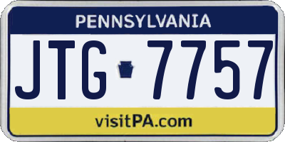 PA license plate JTG7757