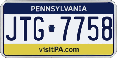 PA license plate JTG7758