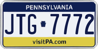 PA license plate JTG7772