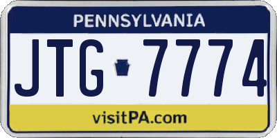 PA license plate JTG7774