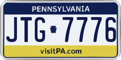 PA license plate JTG7776
