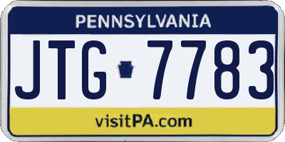 PA license plate JTG7783