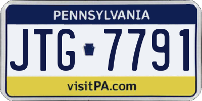PA license plate JTG7791