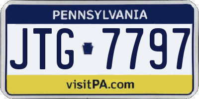PA license plate JTG7797