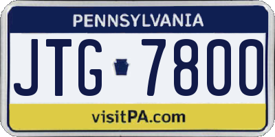 PA license plate JTG7800