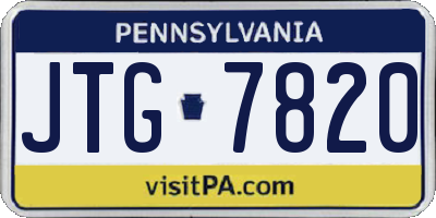 PA license plate JTG7820
