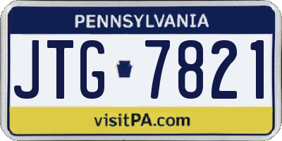 PA license plate JTG7821