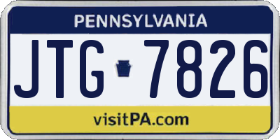 PA license plate JTG7826