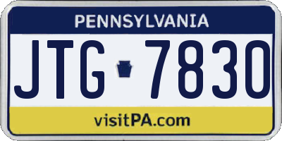 PA license plate JTG7830