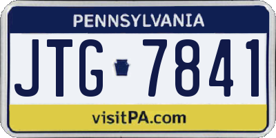 PA license plate JTG7841