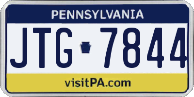 PA license plate JTG7844