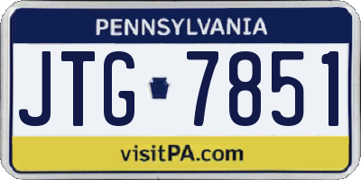 PA license plate JTG7851