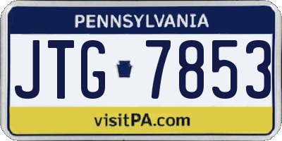 PA license plate JTG7853