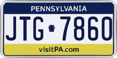 PA license plate JTG7860