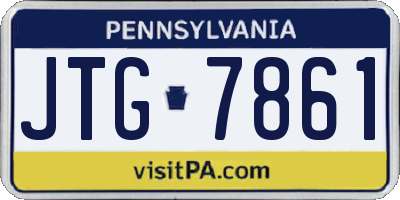 PA license plate JTG7861