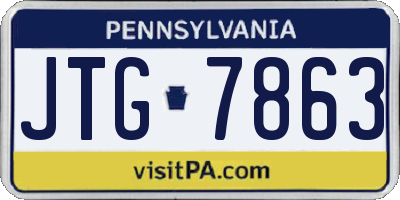 PA license plate JTG7863