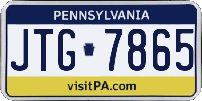 PA license plate JTG7865