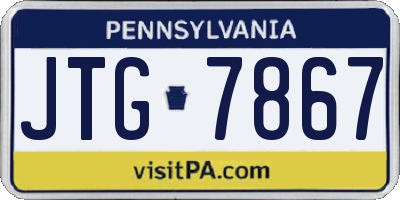 PA license plate JTG7867