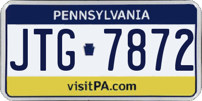 PA license plate JTG7872