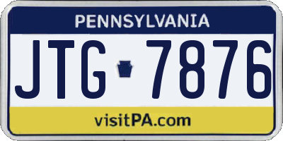 PA license plate JTG7876