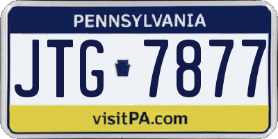 PA license plate JTG7877