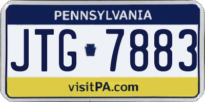PA license plate JTG7883