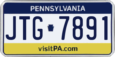 PA license plate JTG7891