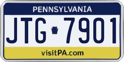 PA license plate JTG7901