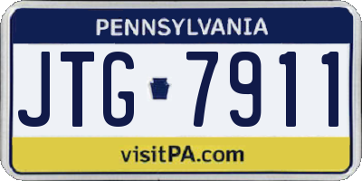 PA license plate JTG7911