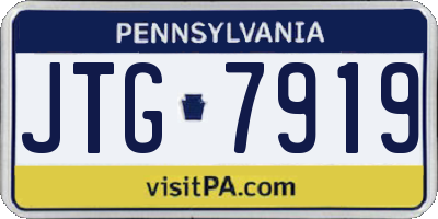 PA license plate JTG7919