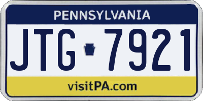 PA license plate JTG7921