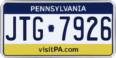 PA license plate JTG7926