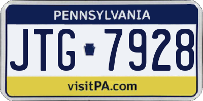 PA license plate JTG7928